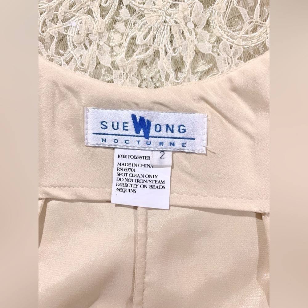 Sue Wong Cocktail Dress with matching Wrap Gold size 2 - Picture 11 of 14